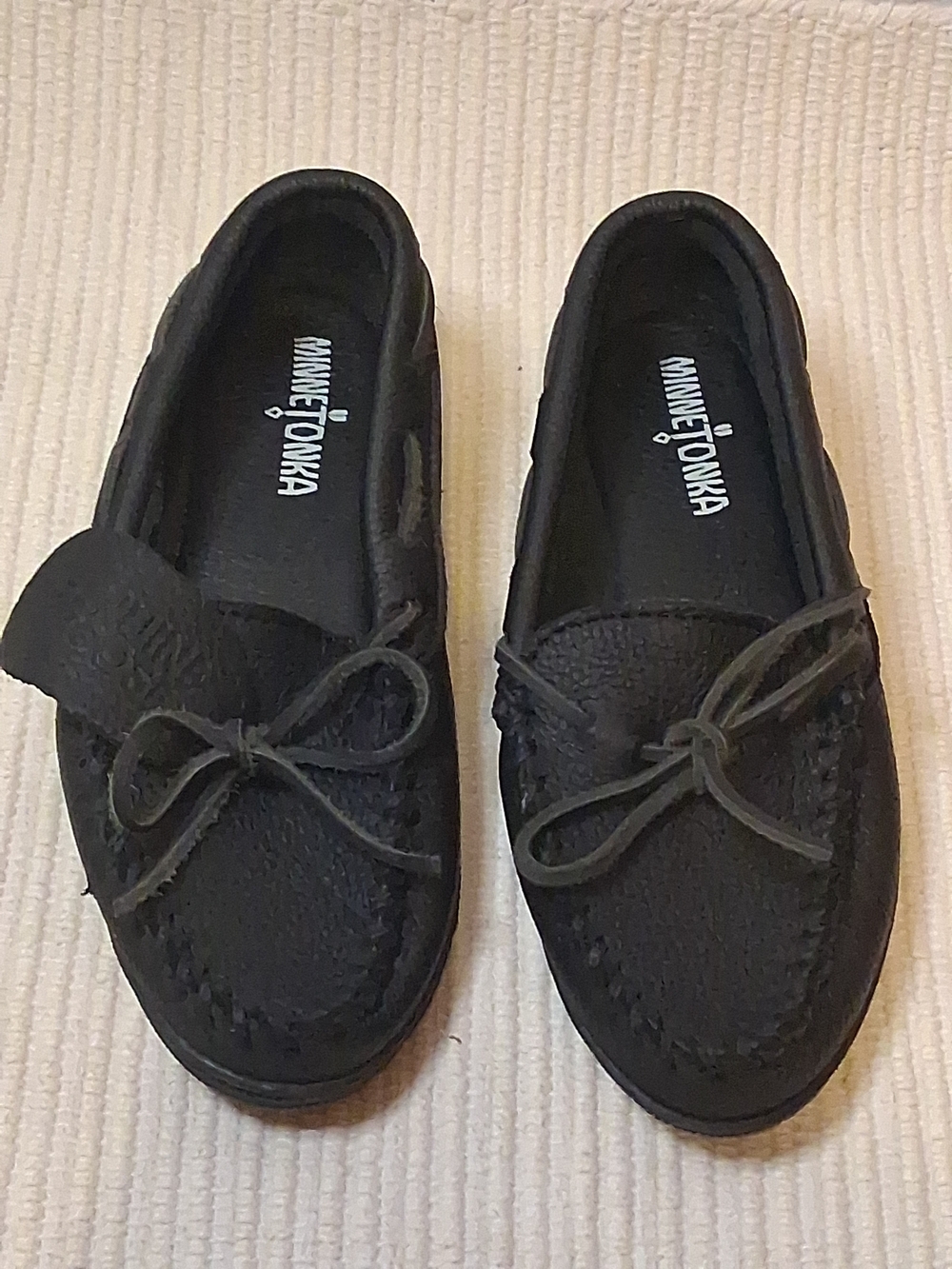 Minnetonka Women's Size 7.5 Moosehide Classic Moccasins Black NWOB Deadstock